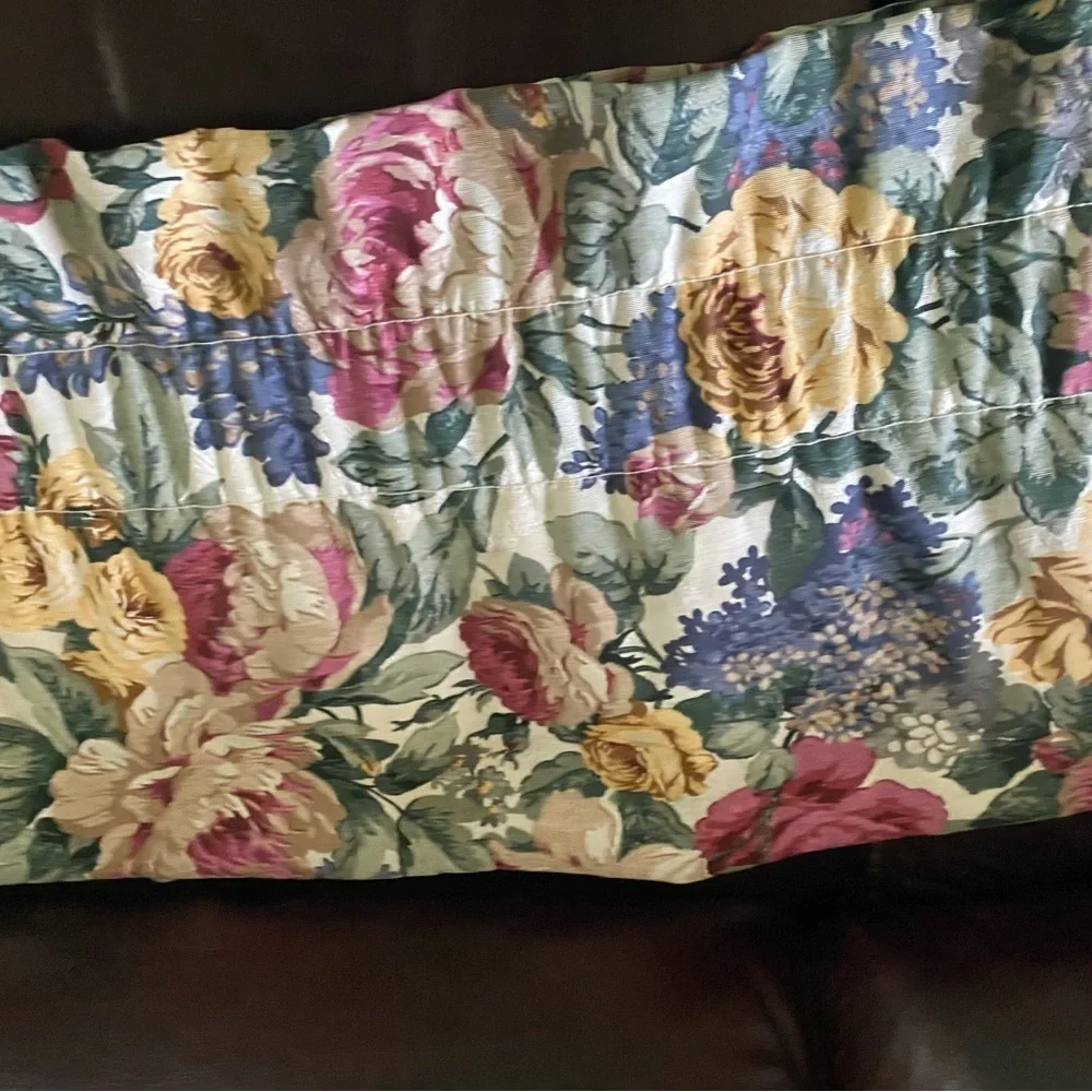 VTG Cannon English Country Floral USA Valance Rod Pocket Window Treatment 87x15